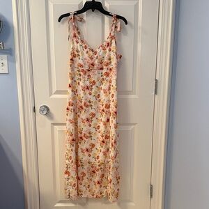 Abercrombie & Fitch Midi Dress with Pink & Yellow Floral Print